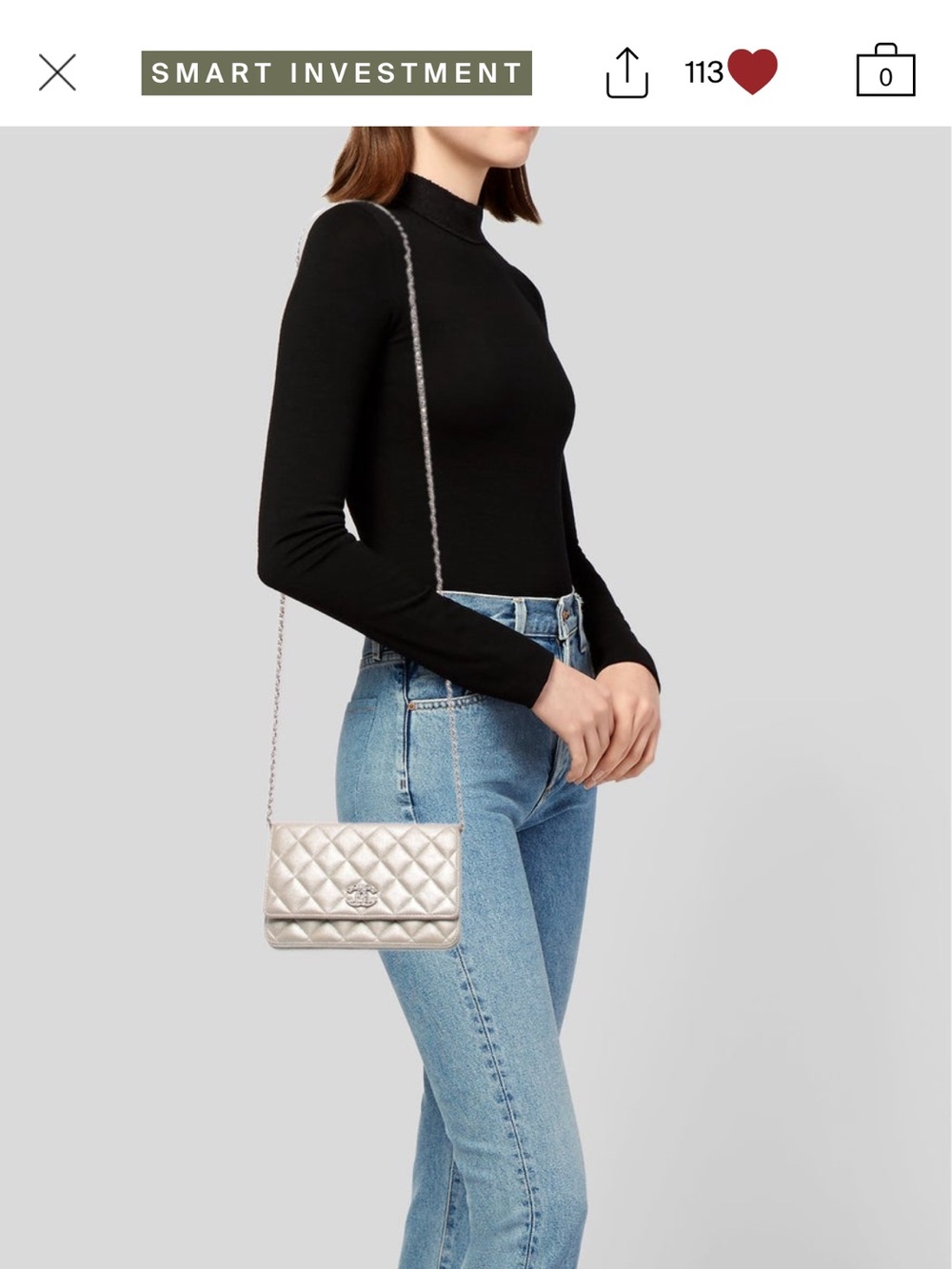 Chanel Metallic Wallet on Chain